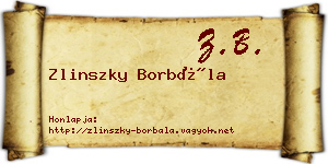 Zlinszky Borbála névjegykártya