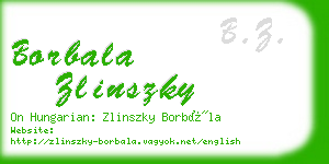 borbala zlinszky business card